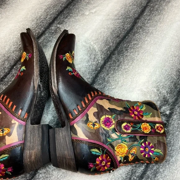 { Double D Ranch Old Gringo } Cosmic Camo Chocolate/Camouflage Western Boots - Picture 14 of 16